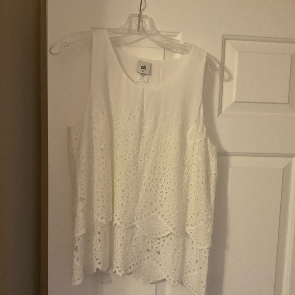 Cabi white sleeveless top